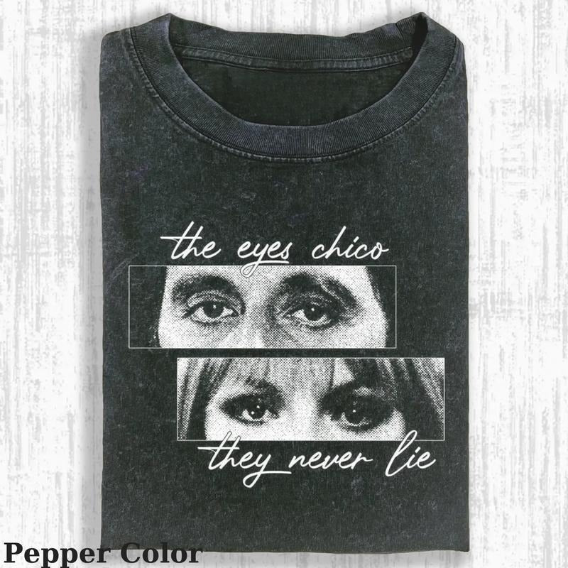 The Eyes Chico They Never Lie Vintage Tee, Scarface T-Shirt, Scarface Movie Shirts, Unisex Movie Shirt Menswear...
