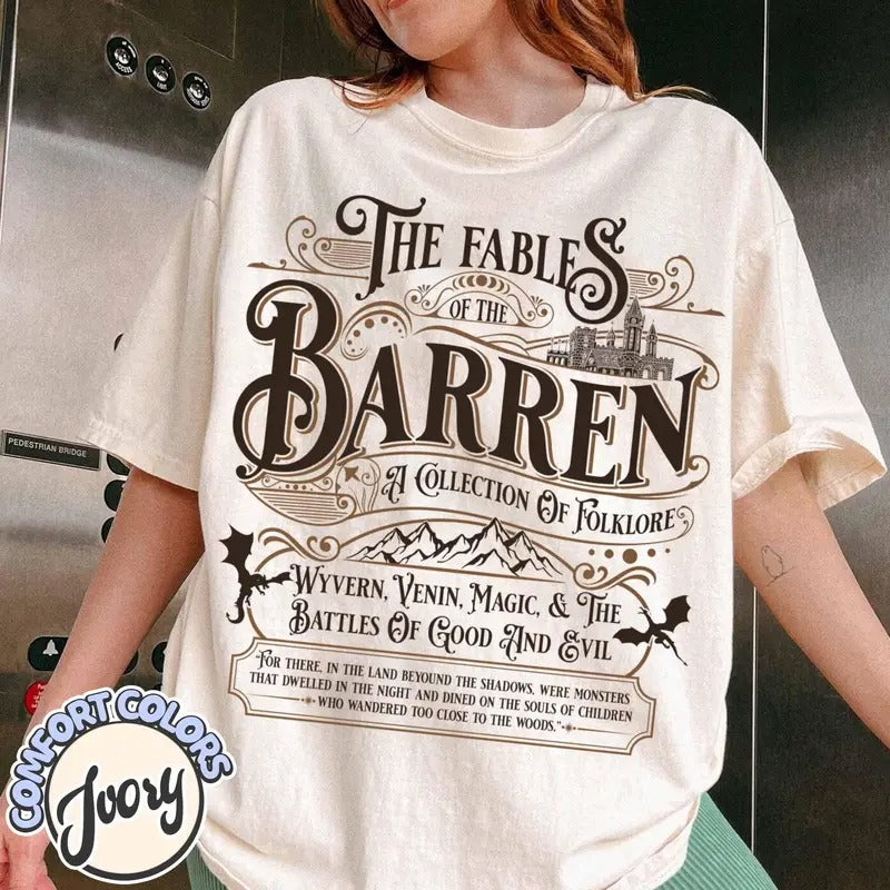 The Fables of the Barren Shirt, Violet Sorrengail Shirt, Fourth Wing, Onyx Storm, Iron Flame, Fantasy Romance, Bookish...