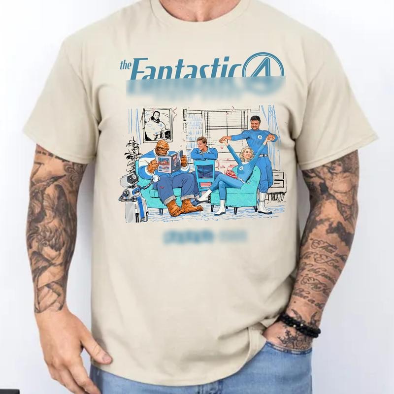 The Fant@stic F4 First S.teps Shirt, 4 Reed Richards-Pedro Pascal, Invisible Woman Human Torch The Thing, M@rvelous...