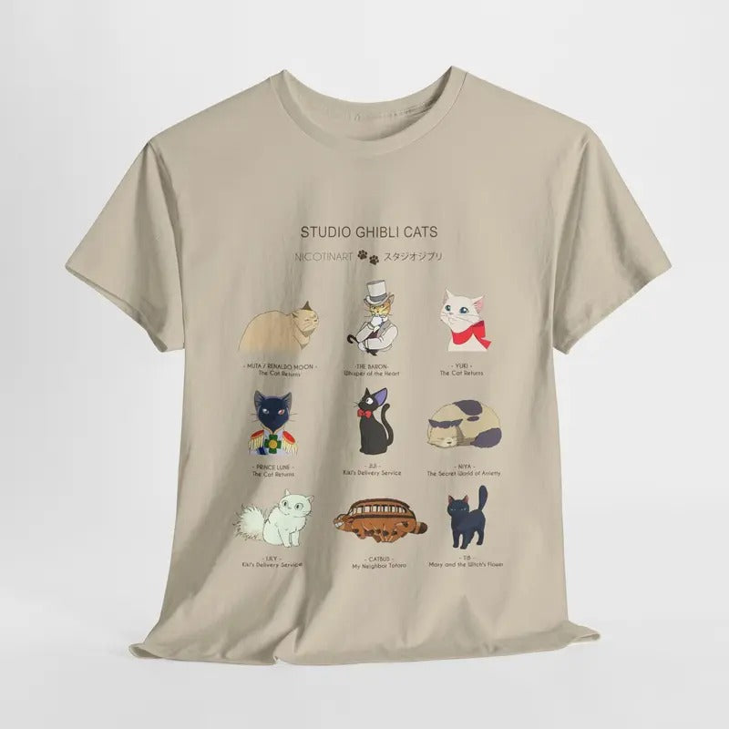 The Ghibli Cats Tshirt, Studio Ghibli Shirt, Anime Shirt, Hayao Miyazaki, Howl, Haku Hoodie, Sweatshirt | GrindPrints.com