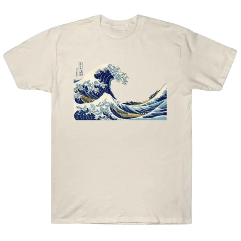 The Great Wave off Kanagawa Tshirt, Gift For Fan, Tshirt Gift Top Menswear Streetwear Underwear Tropical Shortsleeve...