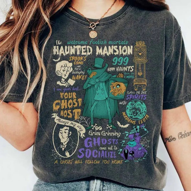 Haunted Mansion Welcome Foolish Mortal Vintage Shirt Hitchhiking Ghosts Halloween Costume Not So Scary Halloween Party 2024 T-Shirts, Hoodie, Sweatshirt