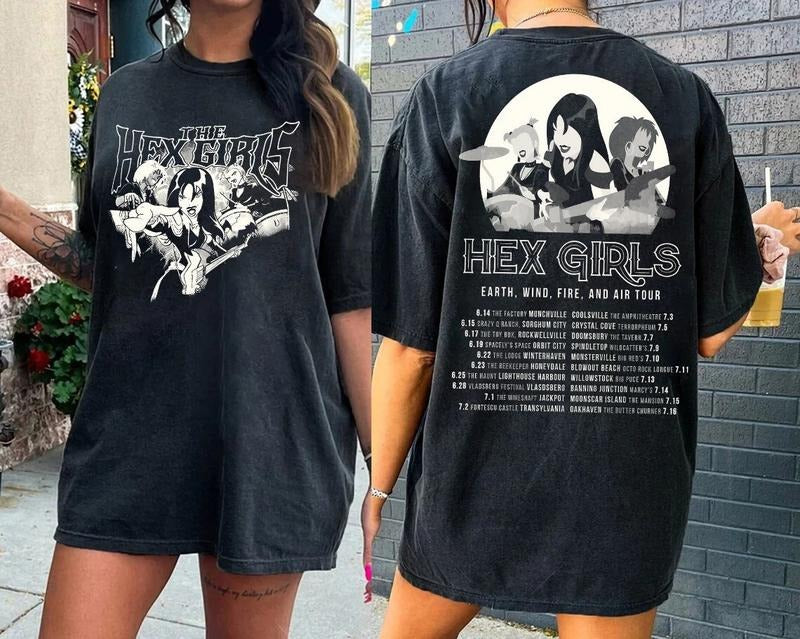 The Hex Girls Classic Vintage T-Shirt Black Crewneck Casual Rock Band Sweatshirt with Graphic Design Hoodie | GrindPrints.com