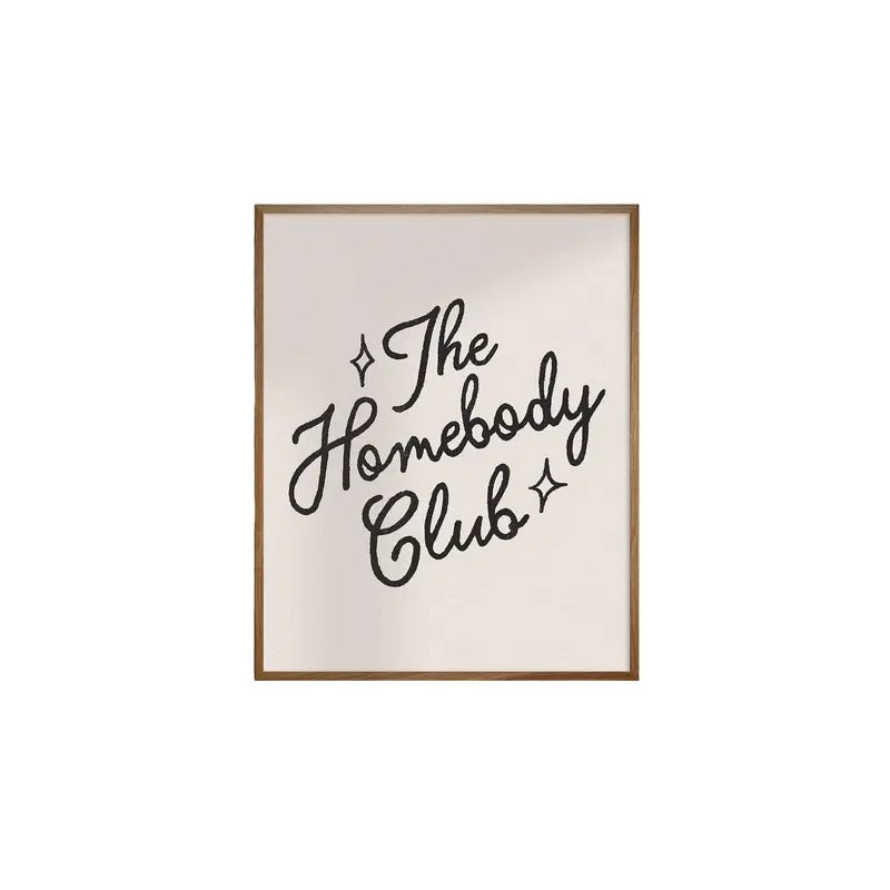 The Homebody Club, GiclÉE Fine Art Print, Retro Art, Minimalist Decor, Poster Prints No Frame, Gifts For Men Women Wall...