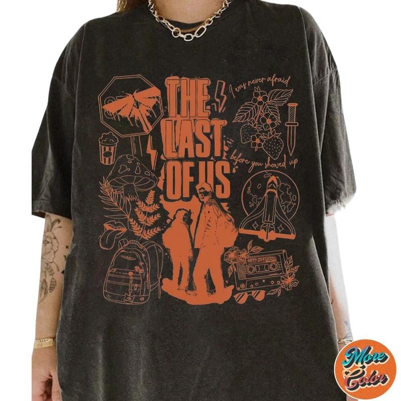 The Last Of Us Movie Doodle Art Shirt, Cotton Unisex T-Shirt, Crew Neck, Size S- 4XL, Menswear Top, Womenswear Top...