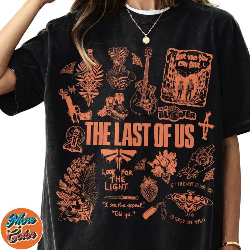 The Last Of Us Movie Doodle Art Shirts, Cotton Unisex T-shirt, Crew Neck, Size S- 3XL, Menswear Top, Womenswear Top...