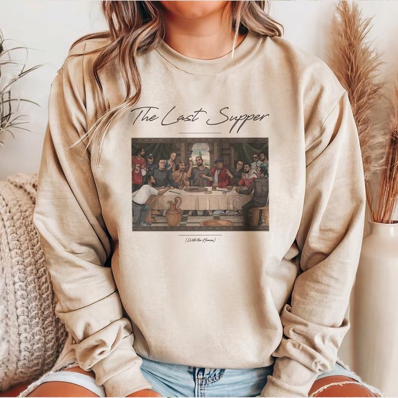 The Last Supper rapper Graphic Tee Vintage Design House Music rapper Shirt Jesus on CDJ's Comfy Colors Oversized Look...