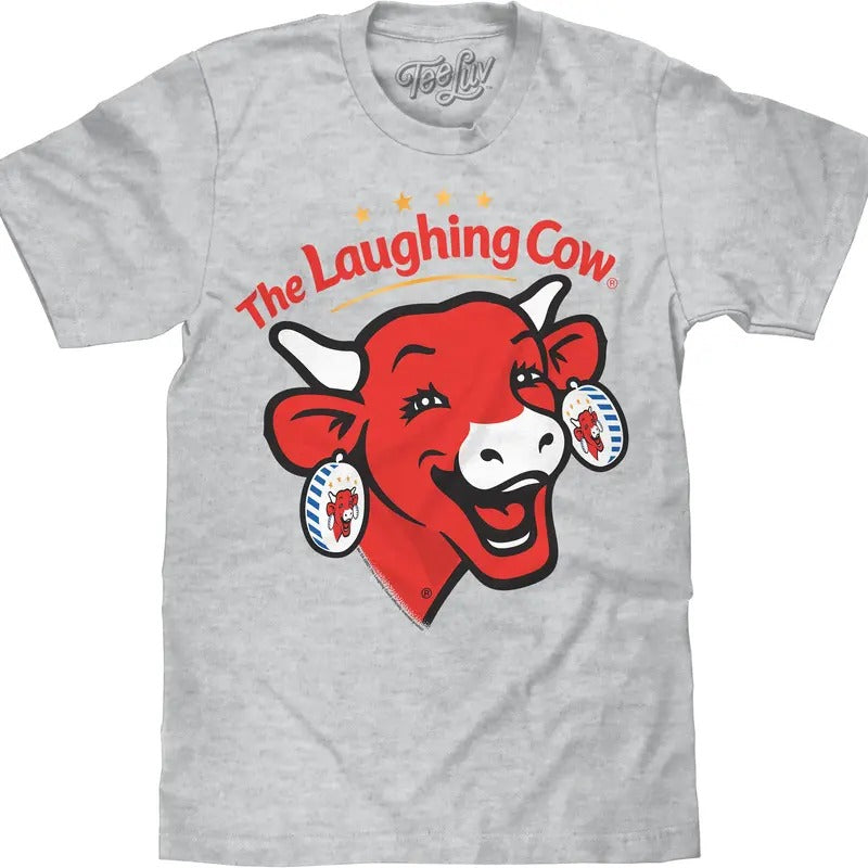 The Laughing Cow Cheese Logo T-Shirt - Athletic Gray Heather Hoodie, Sweatshirt | GrindPrints.com