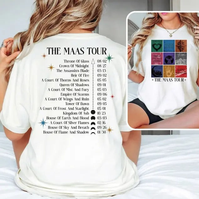 The Maas Tour Shirt, Sarah J. Maas Shirts, ACOTAR T-Shirs, Crescent City T-Shirt, Throne of Glass Merch Shirt, SJM Fan...