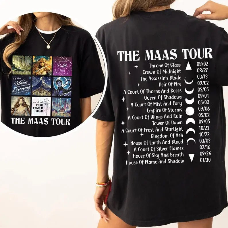 The Maas Tour shirt, Sarah J. Maas Shirts, ACOTAR shirt, Crescent City T-Shirt, Gifts for booklover, SJM Fan, Night Court...