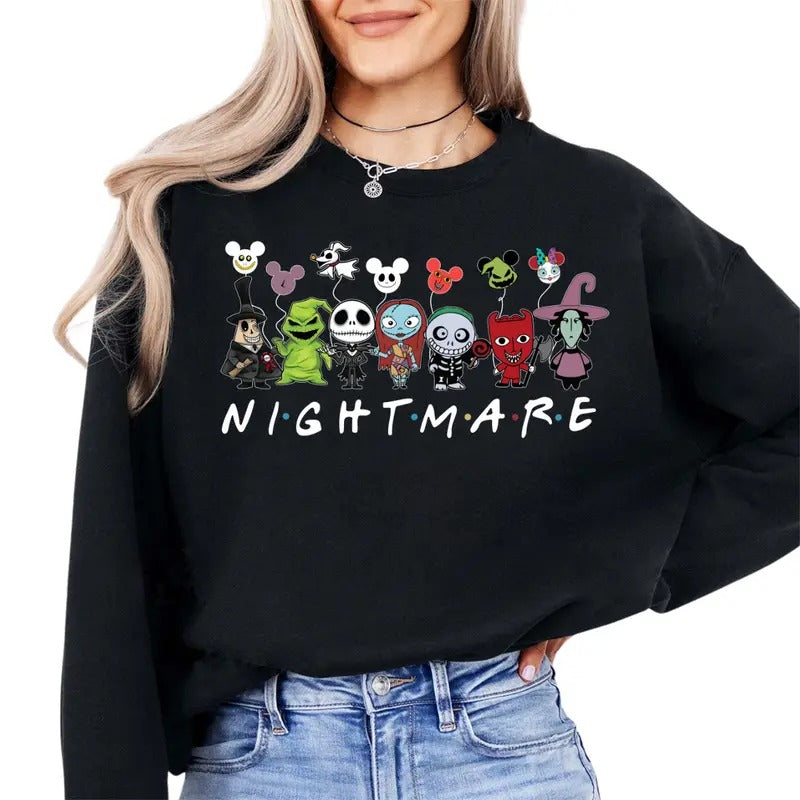 The Nightmare Before Christmas Friends T-shirt Sweatshirt Hoodie, Nightmare Before Christmas Squad Shirt, Halloween Tee,...