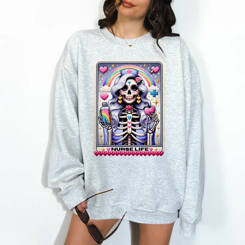 Nurse Tarot Print Is Sublimation Relaxed Fit Casual T-Shirts, Hoodie, Sweatshirt