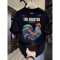 The Rooster Men's T-shirt-Small Neckline T-Shirt, New Arrival, Loose, American Printing, For Men and Women, Short Sleeve,...