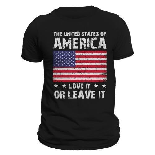 The United States of America Love It or Leave It T-Shirt made in usa Hoodie, Sweatshirt | GrindPrints.com