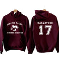 The Vampire Diaries Inspired Hoodie, Mystic Falls Salvatore 17 Front and Back, Unisex Graphic Streetwear, Soft Fabric...