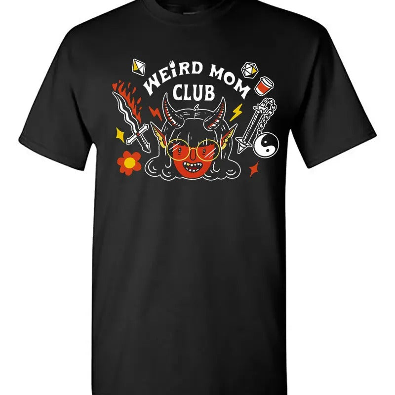 The Weird Mom Club Demon Hellfire Gaming Girl on Unisex black shirt Hoodie, Sweatshirt | GrindPrints.com