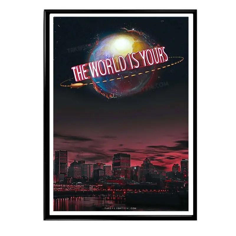 The World Is Yours Motivational Poster Scarface Iconic Movie Pop Art Hypebeast Wall Art Inspirational Street Art Style...