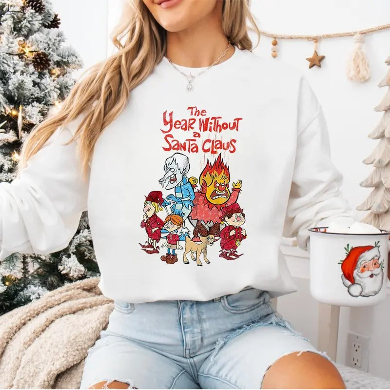 The Year Without Santa Snow Miser Heart Sweatshirt, Miser Brothers Shirt, Family Matching Shirt, Heat And Snow Misers...