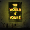The world is yours neon sign, Tony Montana neon poster, Movie neon sign, Neon painting art, Neon artwork, Scarface wall...
