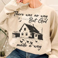 There Was No Way But God a Made Way Sweatshirt Casual Street Style Fleece Fabric Crewneck Pullover Sweatshirt Tops Trendy...