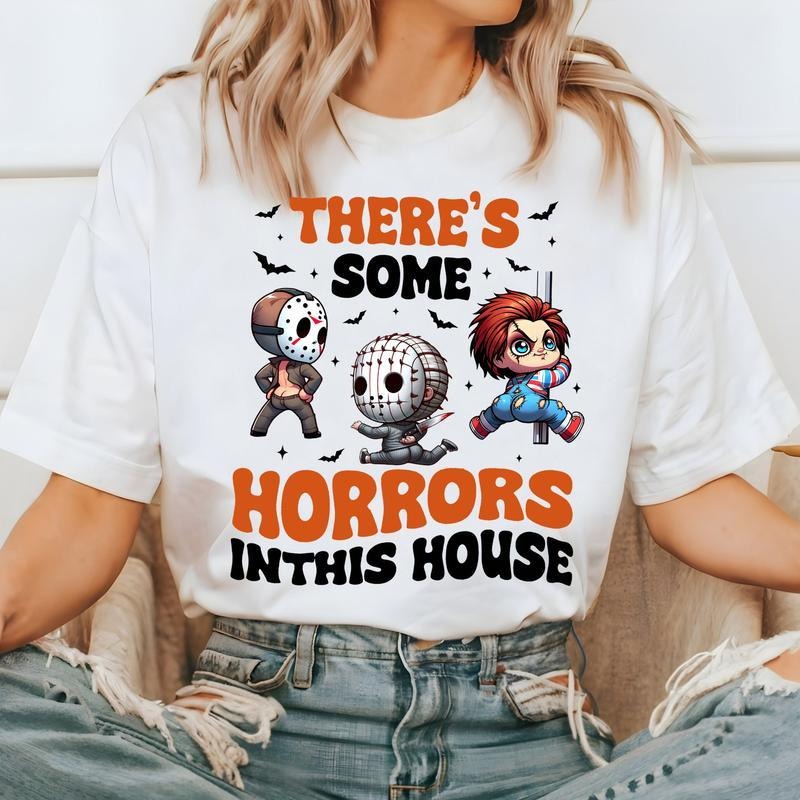 There's Some Horrors In This House Shirt, Funny Dance, Funny Horror Shirt, Halloween Sweatshirt, Halloween tee, Unisex...