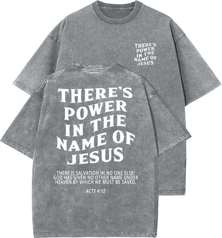 There'S Power Name Jesus Washed Christian Vintage 90s Top Womenswear Cotton Mineral Color T-Shirts, Hoodie, Sweatshirt
