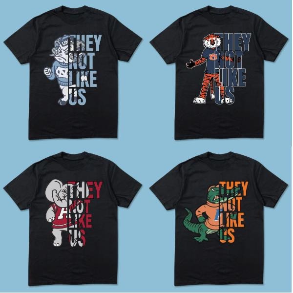 They Not Like Us Mascot T-Shirt, Vintage College Football Fan Tee, Game Day Streetwear Shirt, Trendy Sports Graphic Tee...
