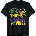 Thick Thighs Mardi Gras Vibes Fleur De Lis Mardi Gras Vibes T-Shirt made in USA Hoodie, Sweatshirt | GrindPrints.com
