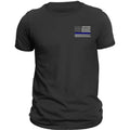 Thin Blue Line Flag Police Front Heart Side Print T-Shirt Hoodie, Sweatshirt | GrindPrints.com