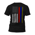 Thin Red Blue Green Line Vertical Flag T-Shirt Hoodie, Sweatshirt | GrindPrints.com