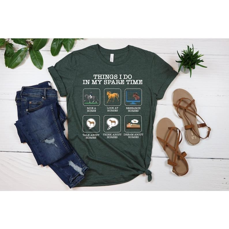 Things I Do In My Spare Time Shirt, Horse Sweatshirt,Horse Shirt, Jockey Shirt, Horse Lover Shirt, Riding Horse...