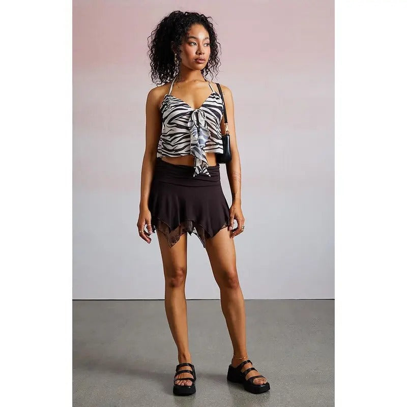 Third Charm Women's Indy Zebra Ruffle Tank Top T-Shirts, Hoodie, Sweatshirt | GrindPrints.com