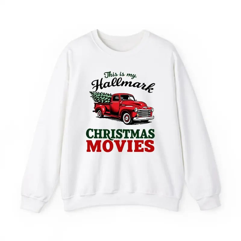 This Is My Movie Watching T-Shirt Christmas Cinema Graphic Crewneck Sweatshirt Hoodie | GrindPrints.com