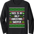 This Is My Ugly Sweater Funny Christmas Family Pajamas Xmas Long Sleeve T-Shirt Hoodie, Sweatshirt | GrindPrints.com