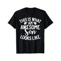 This Is What An Awesome Son Looks Like Son T-shirt Comfortable, Casual Short Sleeve, Daily Wear, All Season, Black, Men...