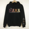 This Mama Wears Her Heart On Her Sleeve Hoodie, Personalized Mama Sweatshirt Names On Sleeve, Mother's Day Gift Mom Heart...