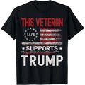 This Veteran Supports Trump 2024 American Flag 4th Of July T-Shirt made in usa Hoodie, Sweatshirt | GrindPrints.com