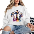 Three Giraffes Sweatshirt Funny Giraffe Safari Animals Colorful T-Shirt Unisex Hoodie | GrindPrints.com