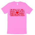 Three Hearts Valentines  Hand printed  Woodcut T Shirt Menswear Cotton Top Hoodie, Sweatshirt | GrindPrints.com