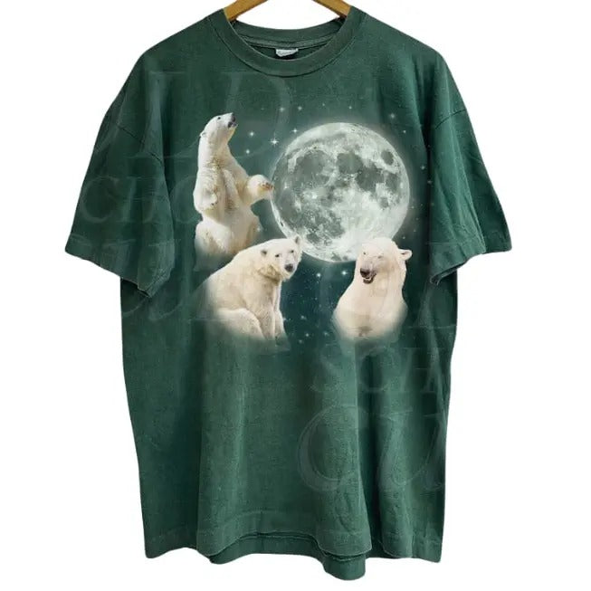 Three Polar Bears Vintage Retro Polar Bear Moon Bear Lovers Funny Bear Washed Her T-Shirts, Hoodie, Sweatshirt