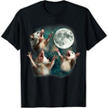 Three Possum Moon | 3 Opossum Funny Weird Cursed Meme T-Shirt made in usa Hoodie, Sweatshirt | GrindPrints.com