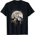 Three Wolves Howling at the Moon - Wolf Lover T-Shirt Hoodie, Sweatshirt | GrindPrints.com