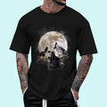 Three Wolves Howling at the Moon - Wolf Lover Unisex T-Shirt, Cotton 100%, Top Trending Fashion Hoodie, Sweatshirt