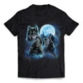 Three Wolves Howling in the Icy Full Moon - Short Sleeve Unisex, Men Made in USA T-Shirts, Hoodie, Sweatshirt