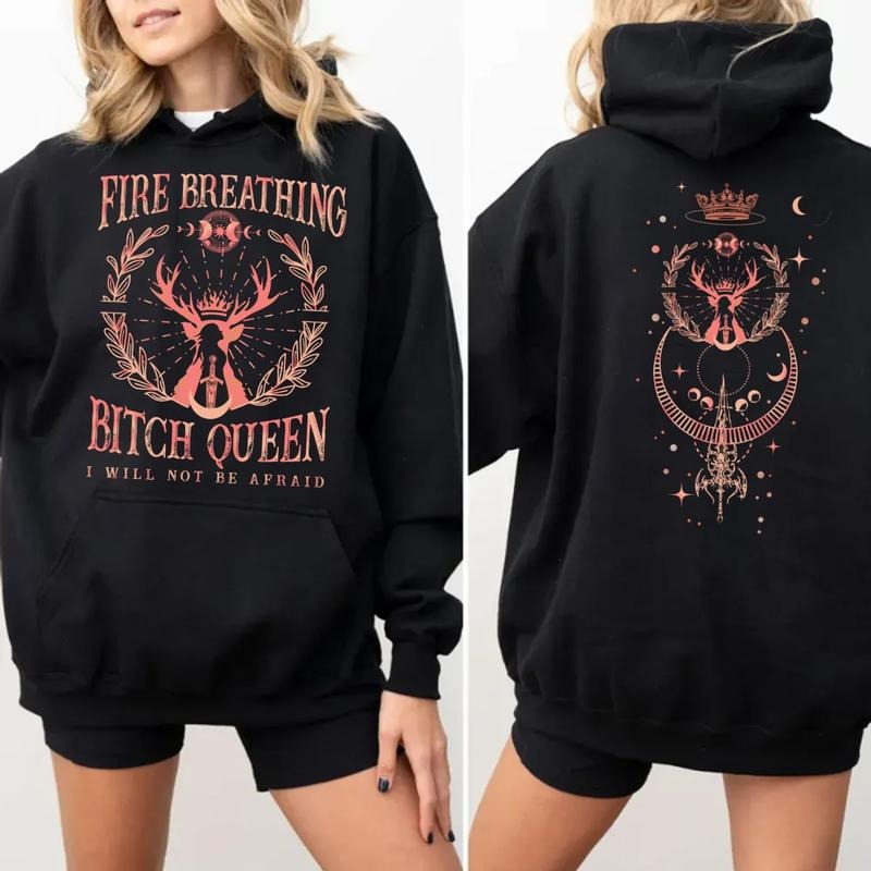 Throne Of Glass Fan Double Sided Tshirt, Throne Of Glass Fireheart Sweatshirt, Aelin Galathynius Fireheart Hoodie,...
