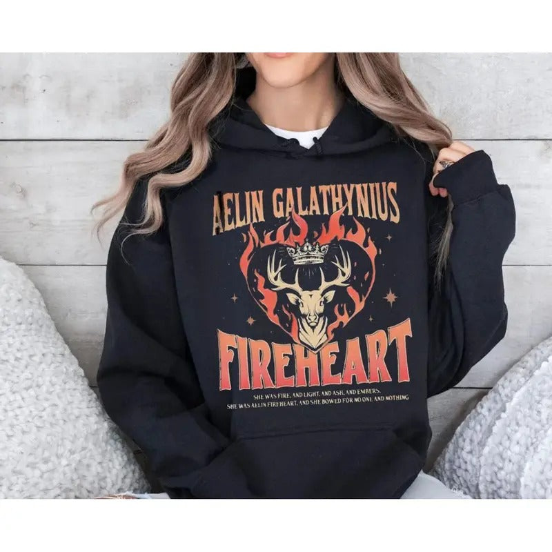 Throne Of Glass Fan Shirt, Aelin Galathynius Sweatshirt, Fireheart Aelin T Shirt, Kingsflame The Thirteen Hoodie, Gift...