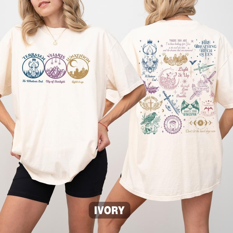 Throne of Glass Comfort Colors Shirt, Fireheart Terrasen Shirt, To Whatever End Shirt, Manon Blackbeak Throne of Glass...