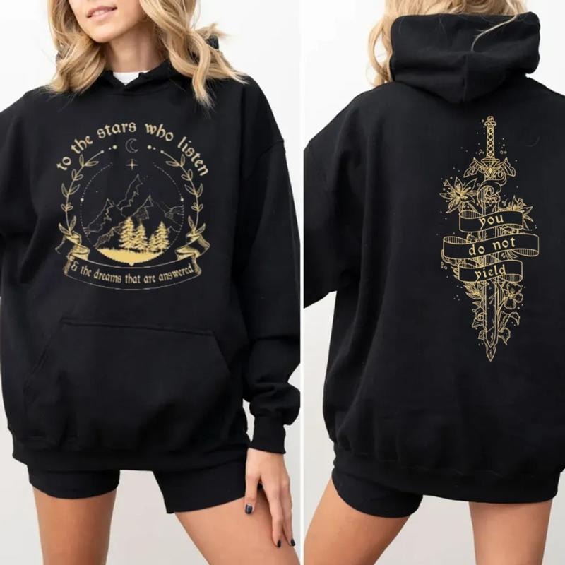 Thrones Of Glass Hoodie, You Do Not Yield Sweatshirt, Bookish T Shirt, To The Stars Who Listen, Unisex Sweater Pullover Tee