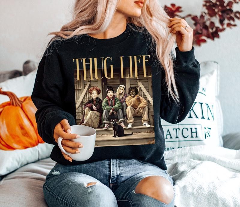 Thug Life Hoccus Poccus Halloween Shirt, Halloween Sweatshirt, Halloween Shirt, Unisex Classic Cotton Graphic Print All...