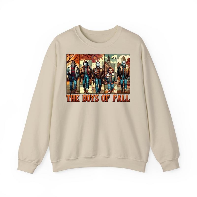 Thug Life Horror Movie Characters Shirt, In October We Wear Pink Horror Shirt, Of Fall Shirt, Funny Halloween Shirt,...